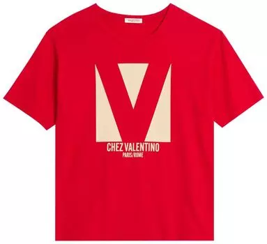 Футболка Valentino Chez Valentino Print T-Shirt 'Rosso', красный
