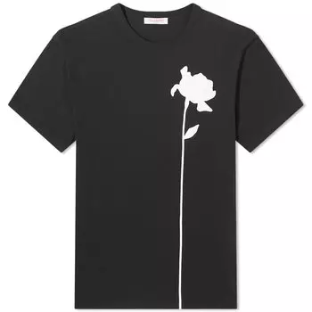 Футболка Valentino Flower Embroidery Tee, цвет Nero