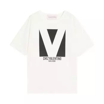 Футболка Valentino Jersey T-Shirt 'Ivory', белый