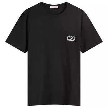 Футболка Valentino Small V Logo T Shirt, черный
