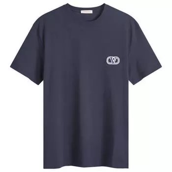 Футболка Valentino Small V Logo T Shirt, темно-синий