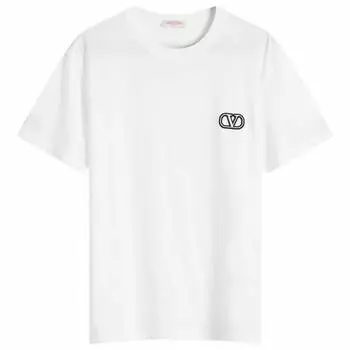 Футболка Valentino Small V Logo T Shirt, белый