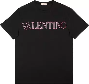 Футболка Valentino T-Shirt 'Neon Universe Print', черный