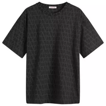 Футболка Valentino V Logo Tonal T Shirt, черный