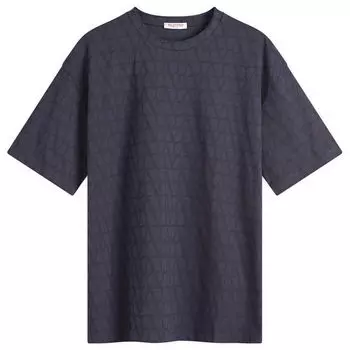 Футболка Valentino V Logo Tonal T Shirt, темно-синий