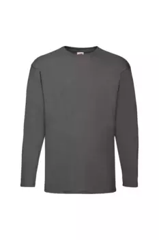 Футболка Valueweight с круглым вырезом и длинными рукавами Fruit of the Loom, серый