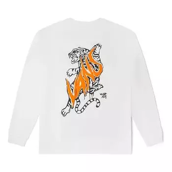Футболка Vans Embroidered Logo Round Neck Long Sleeves Couple Style White VN0002BRWHT, белый