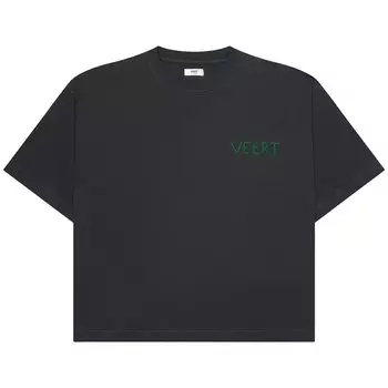 Футболка VEERT с рукописной вышивкой, Темно-серая