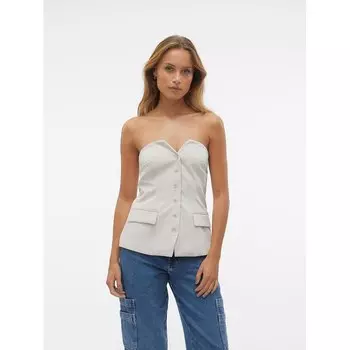 Футболка Vero Moda Charity sleeveless T-shirt, бежевый