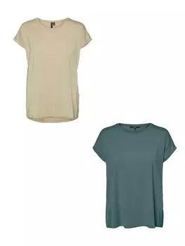 Футболка Vero Moda Einfarbiges Stretch Oberteil, цвет braun-grn