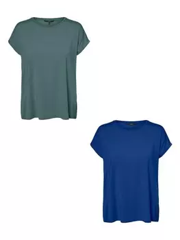 Футболка Vero Moda Einfarbiges Stretch Oberteil, цвет grn-blau