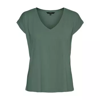 Футболка Vero Moda Filli Short Sleeve V Neck, зеленый
