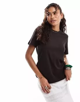 Футболка Vero Moda шоколадно-коричневого цвета