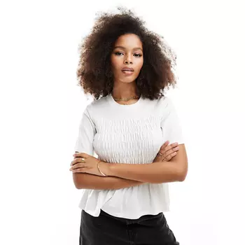 Футболка Vero Moda Smocked Short Sleeved, белый
