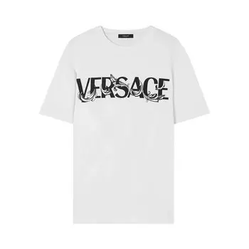 Футболка Versace Barocco Silhouette Logo T-Shirt 'White', белый