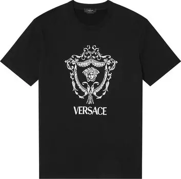 Футболка Versace Embroidered Medusa T-Shirt 'Black', черный