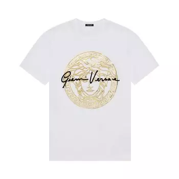 Футболка Versace GV Signature Medusa T-Shirt White/Gold/Black, белый