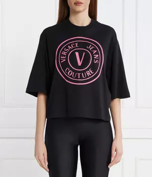 Футболка Versace Jeans Couture Oversize fit, черный