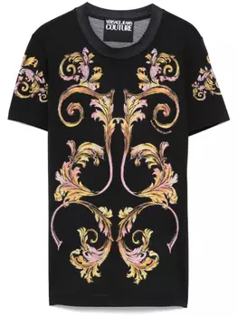 Футболка Versace Jeans Couture с принтом Barroco, черный