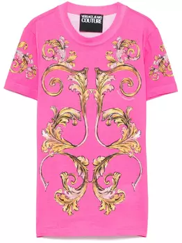 Футболка Versace Jeans Couture с принтом Barroco, розовый