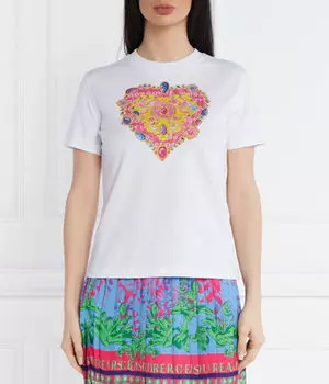 Футболка Versace Jeans Couture с принтом сердца, белый