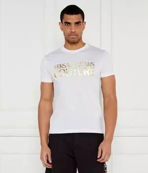 Футболка Versace Jeans Couture Slim Fit, белый / золотой