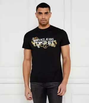 Футболка Versace Jeans Couture Slim Fit с логотипом, черный