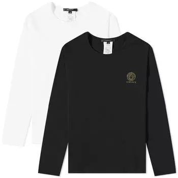 Футболка Versace Long Sleeve Medusa Head Cotton Stretch Tee - 2 Pack