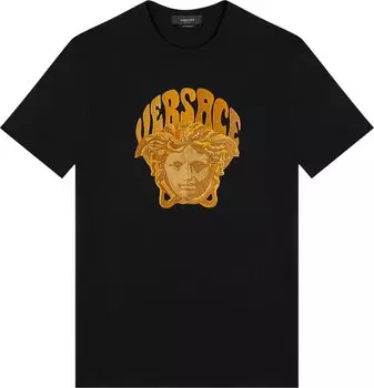 Футболка Versace Medusa Front Print T-Shirt 'Black', черный