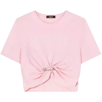 Футболка Versace Milano Stamp Crop 'Pale Pink', розовый