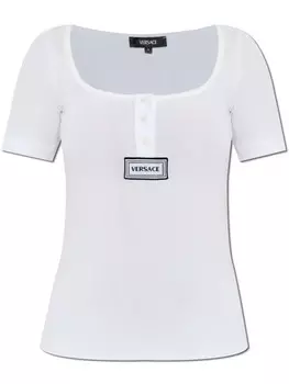 Футболка Versace с аппликацией логотипа, белый