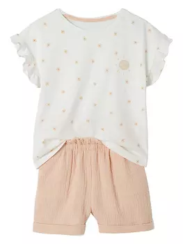 Футболка vertbaudet 2tlg. Outfit, белый