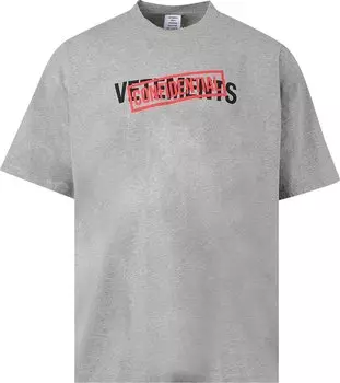 Футболка Vetements Confidential Logo T-Shirt 'Grey Melange', серый