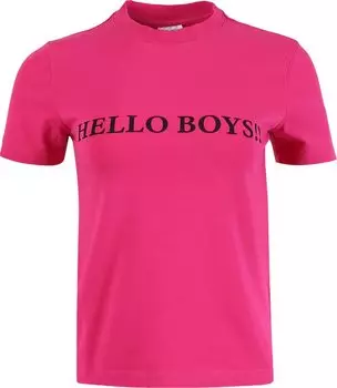 Футболка Vetements Hello Boys Fitted T-Shirt 'Hot Pink', розовый