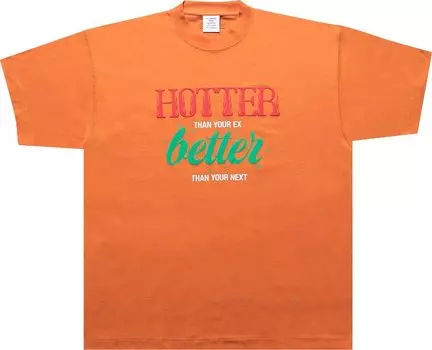 Футболка Vetements Hotter Than Your Ex T-Shirt 'Orange', оранжевый
