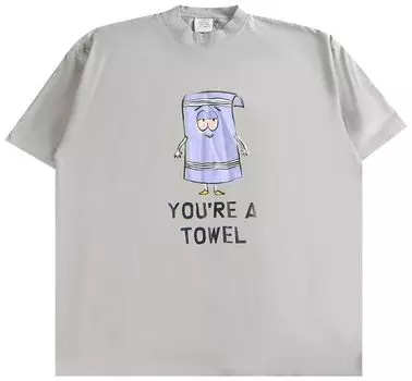 Футболка Vetements I'm A Towel Oversized T-Shirt 'Grey Melange', серый