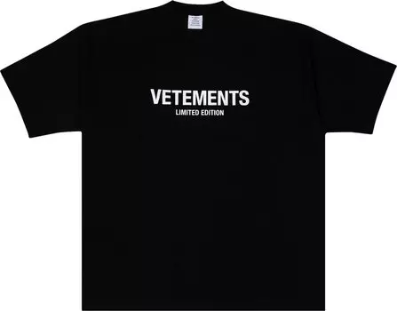 Футболка Vetements Limited Edition Logo 'Black/White', черный