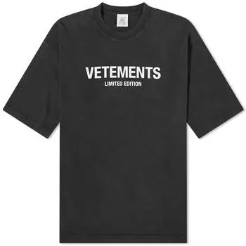 Футболка Vetements Limited Edition Logo, цвет Washed Black