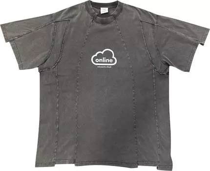 Футболка Vetements Online Cut-Up T-Shirt 'Washed Black', черный