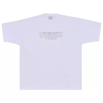 Футболка Vetements Paris с логотипом Серый меланж