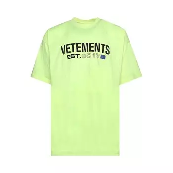 Футболка Vetements с логотипом Неоновый желтый