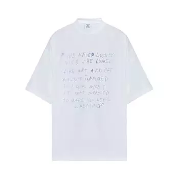 Футболка Vetements She Never Looked Nice Oversized T-Shirt 'White', белый