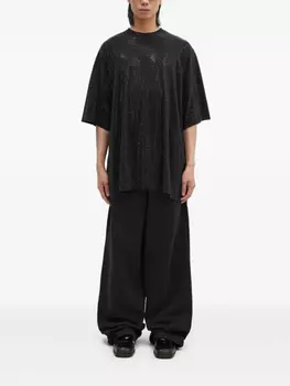 Футболка VETEMENTS, украшенная стразами, черный