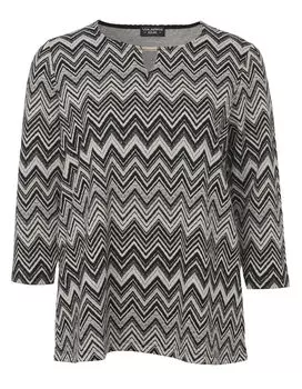 Футболка VIA APPIA DUE Fesches 3/4 Arm mit Glitzergarn, черный