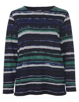 Футболка VIA APPIA DUE Modisches Sweat mit gestreiftem, abstraktem Muster, цвет marine multicolor