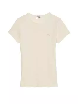 Футболка Victoria's Secret Pink Spill-the-tea Cotton Baby, кремовый