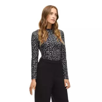 Футболка Vila Leoa long sleeve high neck, серый