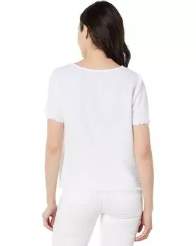 Футболка Vince Camuto Frayed Hem Woven Tee, цвет Ultra White