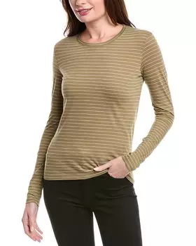 Футболка Vince Essential Stripe, зеленый