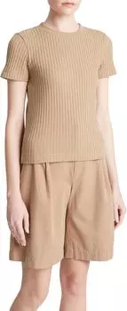 Футболка Vince Rib Short Sleeve Crew, цвет Cocoon